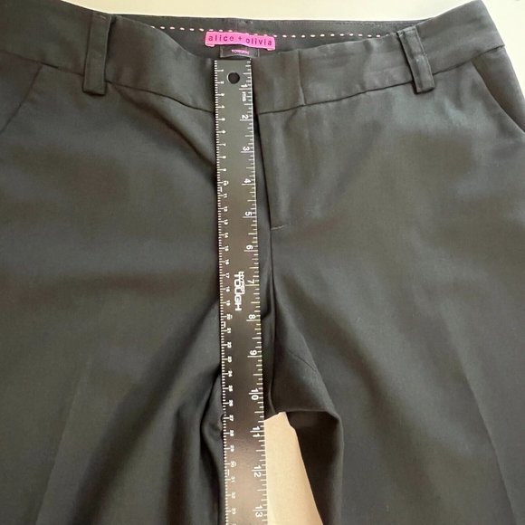 Alice Olivia Dress Pants Women 6 Black Trouser To Work Straight Leg Professional - Picture 8 of 14